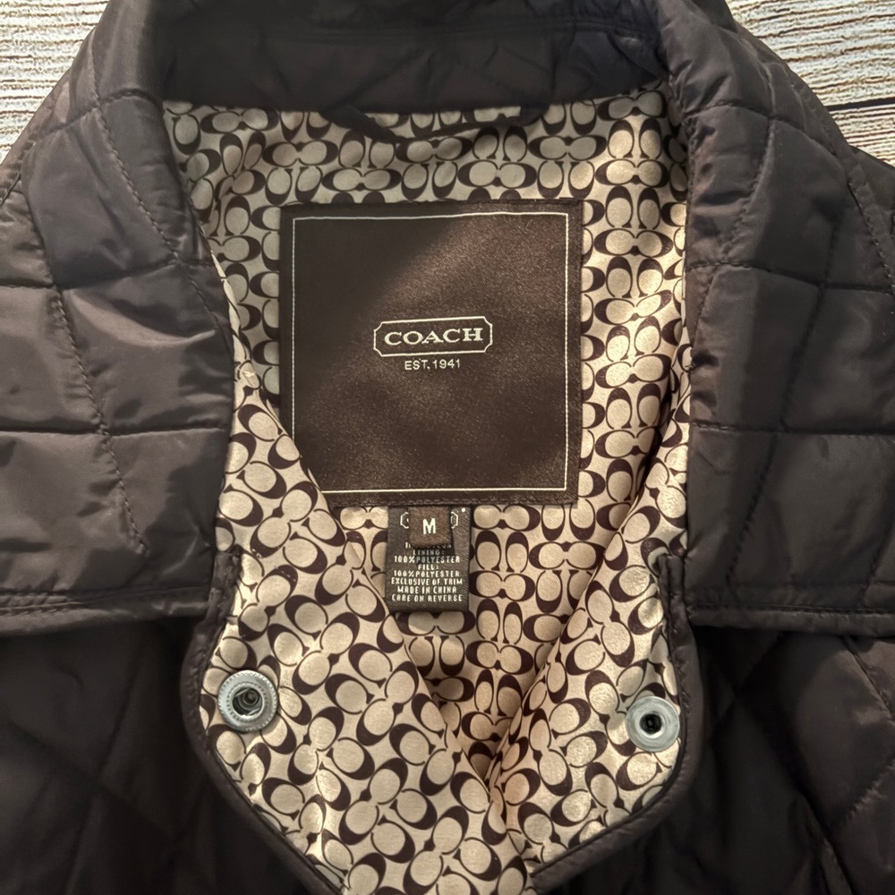 Coach Brown Quilted Jacket - Picture 2 of 4